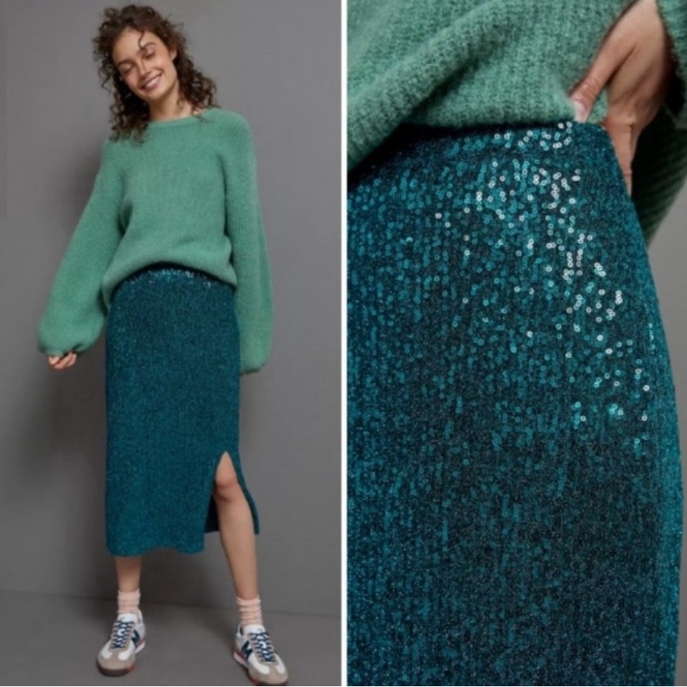 Maeve by Anthropologie Sequin Midi Skirt Size XS - Picture 2 of 8